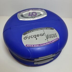 DiscGear Discus 40 Disc CASE Blue Hard Shell CD DVD Game Holder Storage Carry
